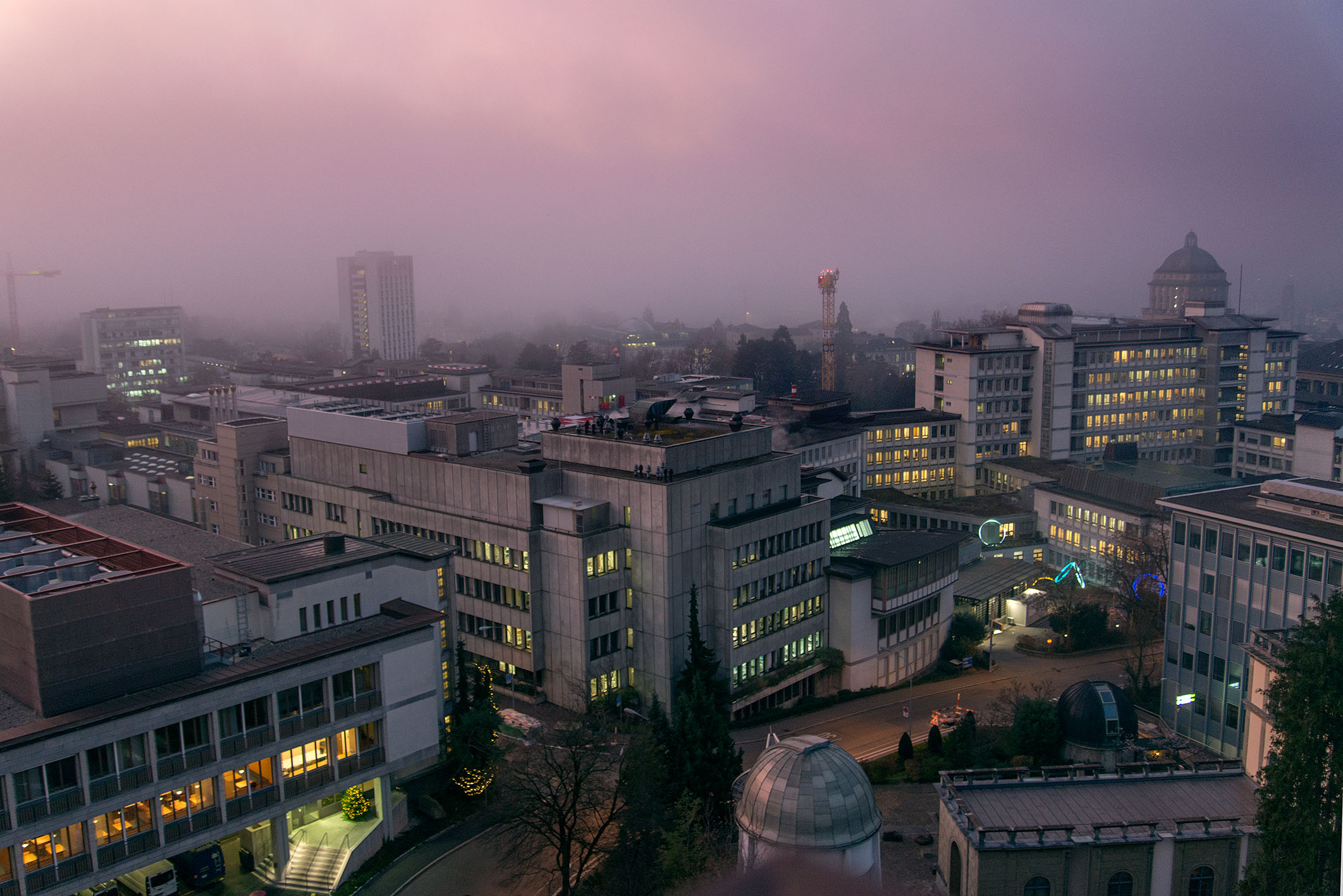 Herbstmorgen über USZ, UZH, ETH